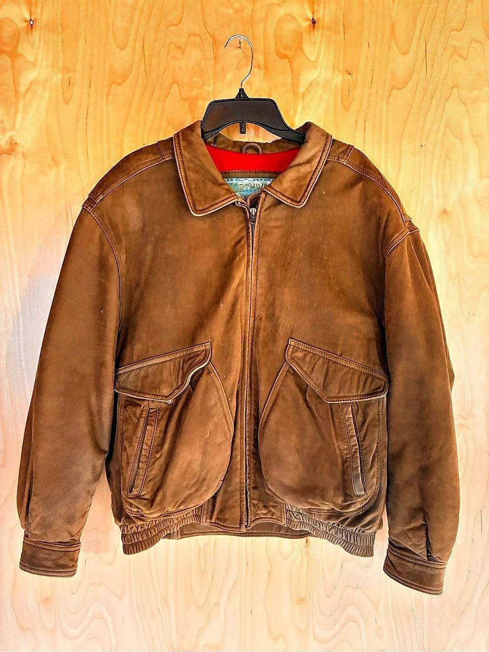 Vintage Northwear Faded Leather Jacket Size Large